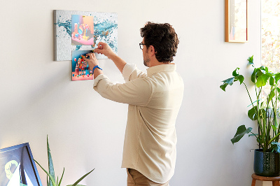 Quadro de aviso de cortiça Mapa aquático do mundo