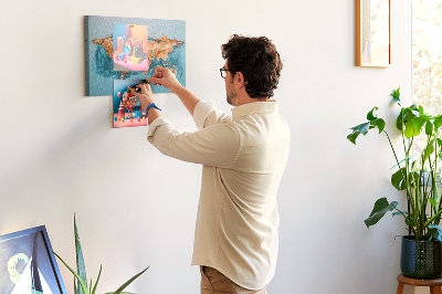 Quadro em cortiça Abstração de mapa