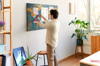 Painel em cortiça Mapa decorativo