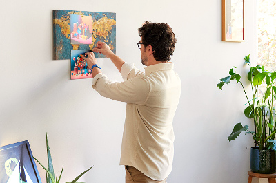 Painel em cortiça Mapa decorativo