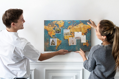 Painel em cortiça Mapa decorativo