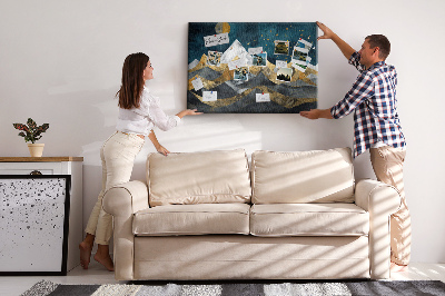 Quadro de aviso de cortiça Montanhas à noite