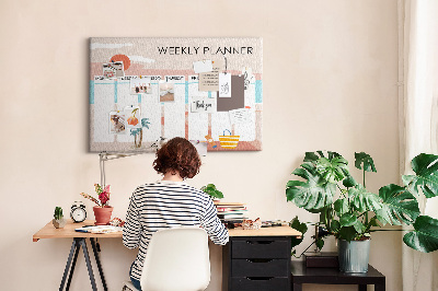 Painel em cortiça Planejador semanal