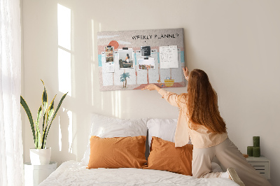 Painel em cortiça Planejador semanal