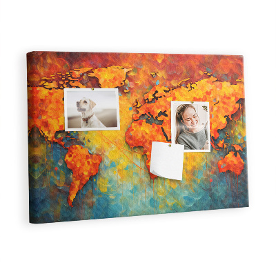 Quadro em cortiça Mapa-múndi decorativo