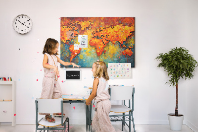 Quadro em cortiça Mapa-múndi decorativo