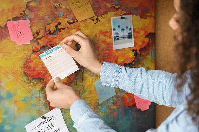 Quadro em cortiça Mapa-múndi decorativo