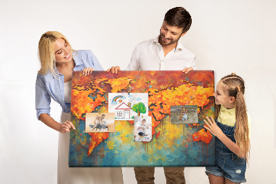 Quadro em cortiça Mapa-múndi decorativo