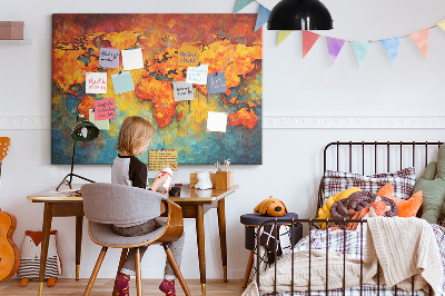 Quadro em cortiça Mapa-múndi decorativo