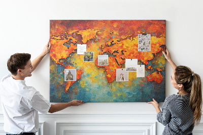 Quadro em cortiça Mapa-múndi decorativo