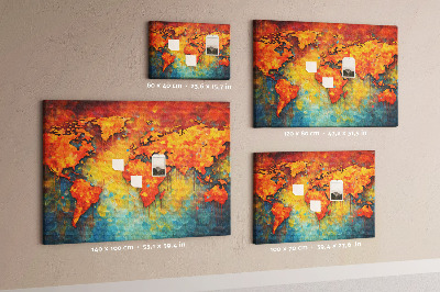 Quadro em cortiça Mapa-múndi decorativo