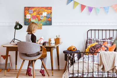 Quadro em cortiça Mapa-múndi decorativo