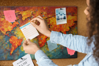 Quadro em cortiça Mapa-múndi decorativo