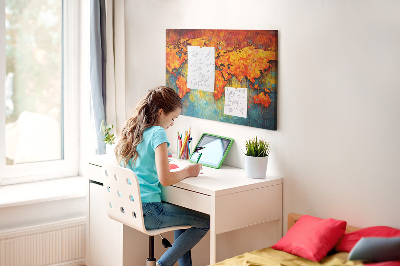 Quadro em cortiça Mapa-múndi decorativo