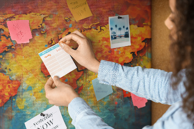 Quadro em cortiça Mapa-múndi decorativo