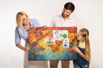 Quadro em cortiça Mapa-múndi decorativo