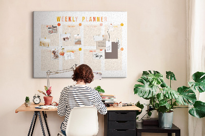 Quadro de aviso de cortiça Planejador semanal
