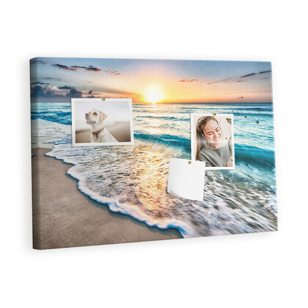 Painel em cortiça areia do mar da praia