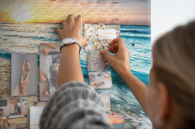 Painel em cortiça areia do mar da praia