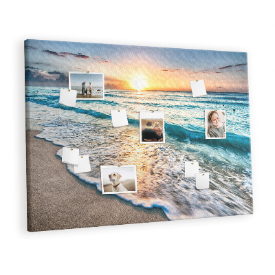 Painel em cortiça areia do mar da praia