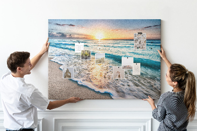 Painel em cortiça areia do mar da praia