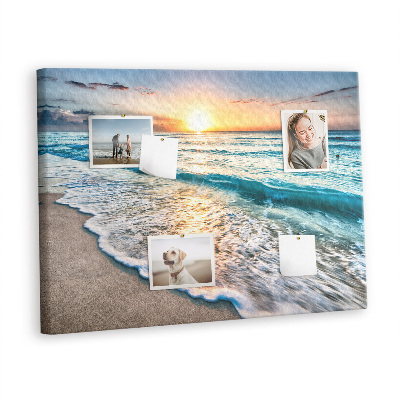 Painel em cortiça areia do mar da praia