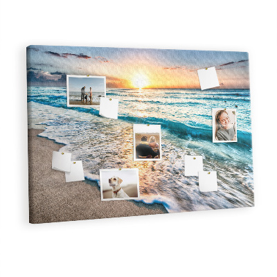 Painel em cortiça areia do mar da praia