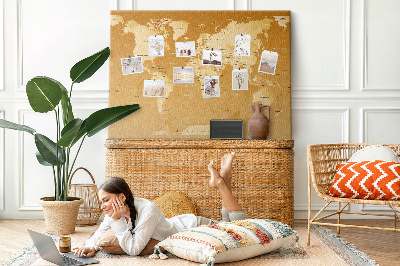 Painel em cortiça Mapa mundial