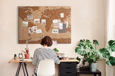 Painel em cortiça Mapa mundial de Cork