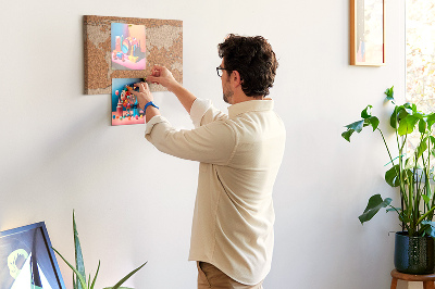 Quadro em cortiça Mapa-múndi de madeira