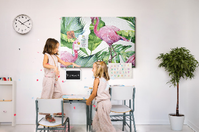 Painel em cortiça Flamingos da natureza