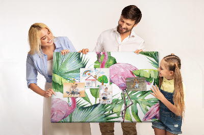 Painel em cortiça Flamingos da natureza