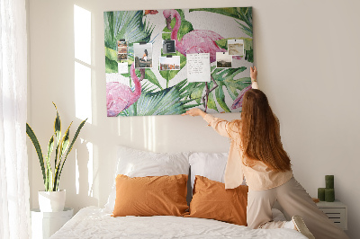 Painel em cortiça Flamingos da natureza