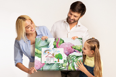 Painel em cortiça Flamingos da natureza