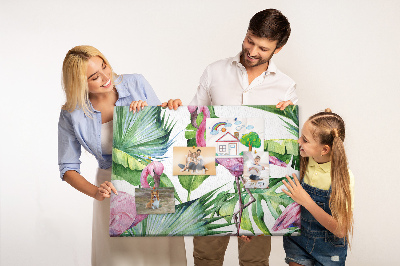 Painel em cortiça Flamingos da natureza