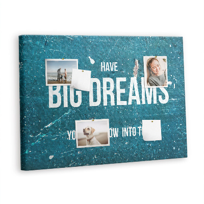 Quadro de aviso de cortiça Texto motivacional