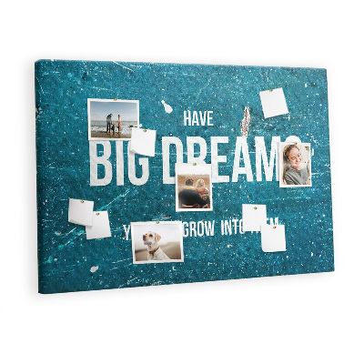 Quadro de aviso de cortiça Texto motivacional