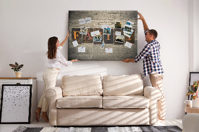 Quadro de aviso de cortiça A família da inscrição