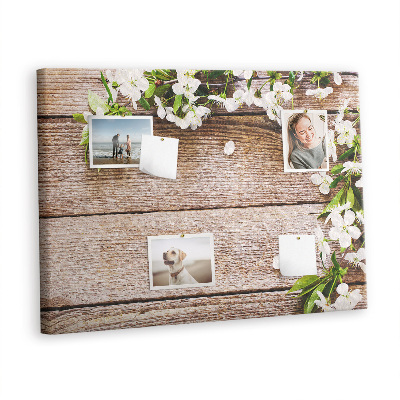 Quadro em cortiça Flores em madeira