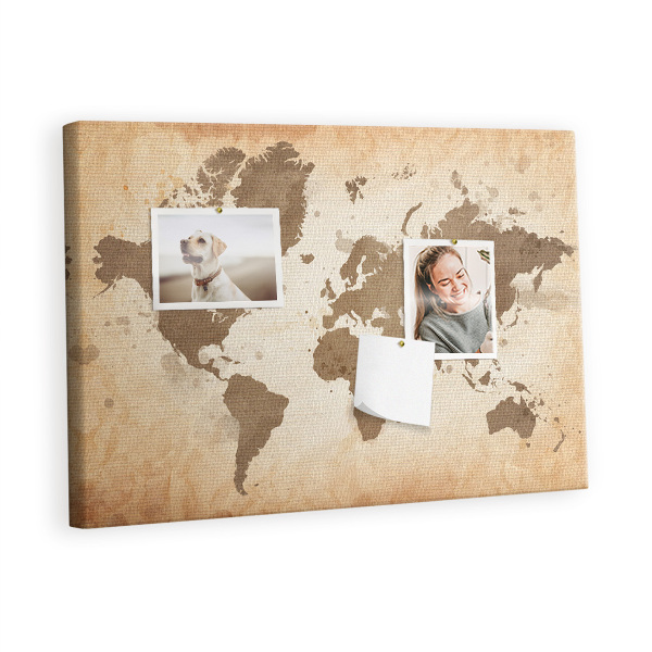 Painel em cortiça Mapa pintado