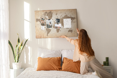 Painel em cortiça Mapa pintado