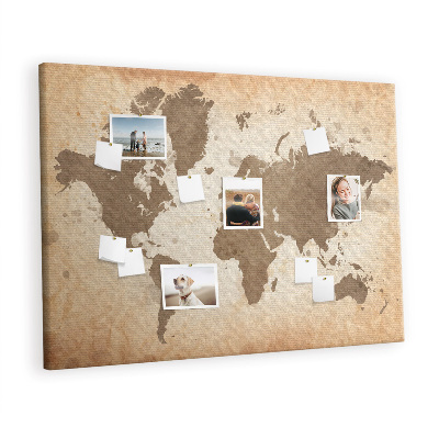 Painel em cortiça Mapa pintado