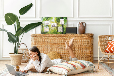 Quadro de aviso de cortiça Árvores da floresta natural