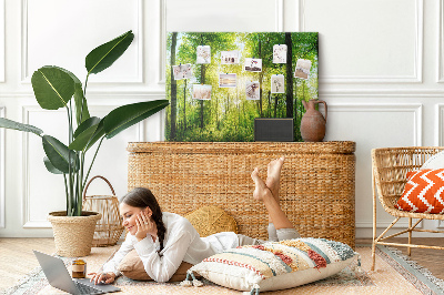 Quadro de aviso de cortiça Árvores da floresta natural