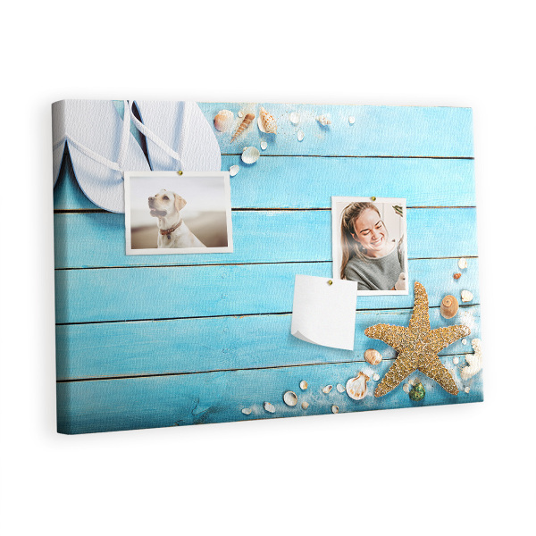 Quadro em cortiça Conchas em madeira