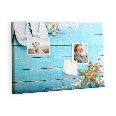 Quadro em cortiça Conchas em madeira