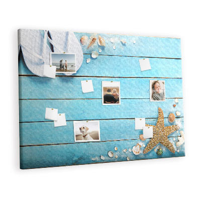 Quadro em cortiça Conchas em madeira