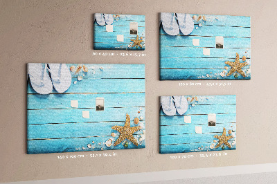 Quadro em cortiça Conchas em madeira