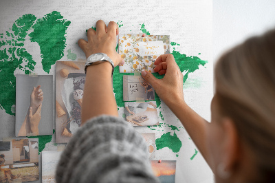 Painel em cortiça Mapa verde aquarela