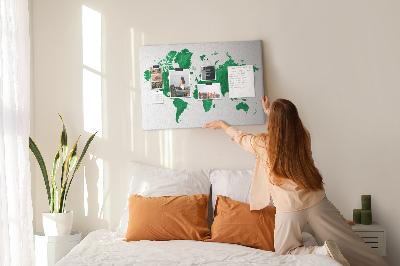 Painel em cortiça Mapa verde aquarela